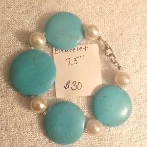 Turquoise and Pearl Bracelet